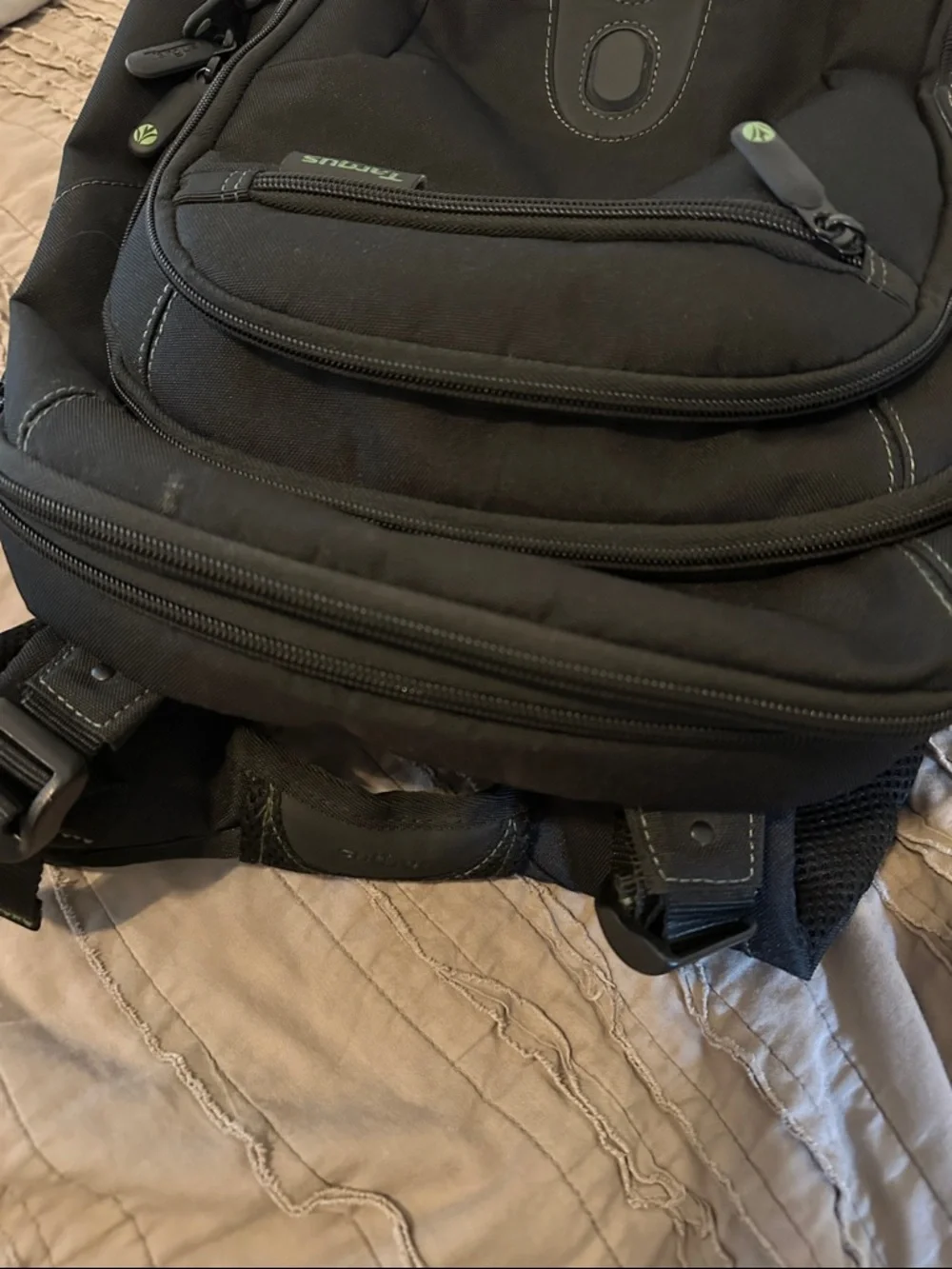 Targus Black Backpack with Subtle Green Accents
